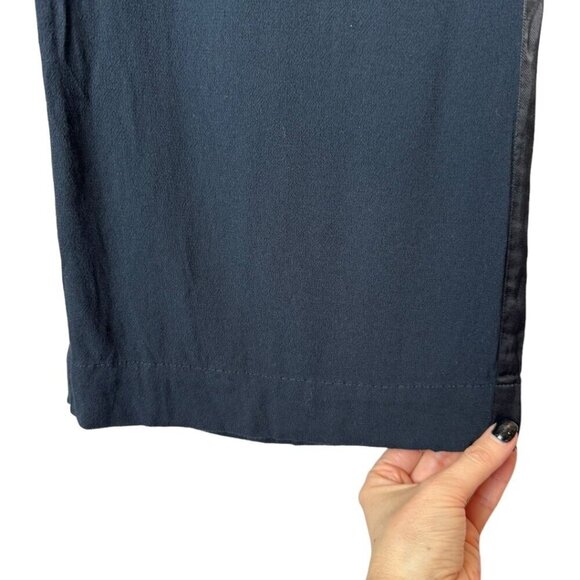 Free People Pants Womens 0 Black Rayon Satin Stripe Wide Leg High Rise - Picture 6 of 10